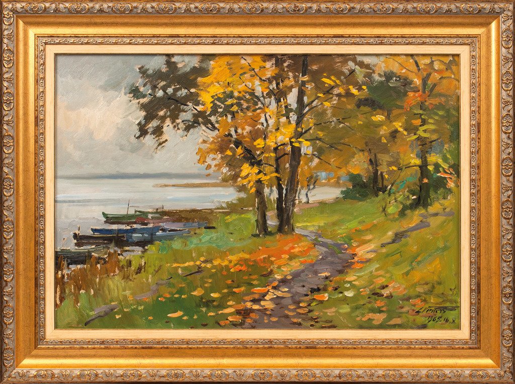 Jugla Lake, Edgars Vinters: Author Edgars Vinters (1919-2014) 1965. Carton, oil. 47x68 cm