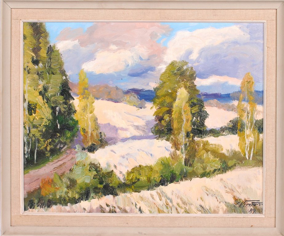 Summer landscape, Edgars Vinters: Author Edgars Vinters (1919-2014) 1989. Carton, oil. 45x57 cm