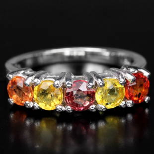 Natural Fancy Sapphire Ring: GENUINE SONGEA AAA MULTI COLOR SAPPHIRE 925 SILVER RING 14K WHITE GOLD COATING; RING SIZE-5.75 ;ITEM QUANTITY1;STONE SHAPE-ROUND;STONE DIMENSION4 MM.ITEM WEIGHT3.4 GRAM;COLORMULTI COLOR;CLARITYVVS TO