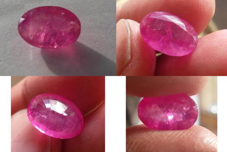 Natural Sapphire Pinkish/Red 8.65 cts - GRS Certified: Stunning Natural Ruby 8.65 carats.....oval cut....completely natural....not heated or treated or tempered in any way; Color - Pinkish/Red; Origin - Batakundi mines...Kashmir; extremely rare to find