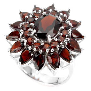 Natural Orange Garnet Ring: MOZAMBIQUE GARNET (NATURAL) 14K WHITE GOLD COATING 925 SILVER RINGUNIT OF ITEM (S):1 PIECEWEIGHT (CT.):34.50 CT. (total weight of silver + stone)DIMENSION:* STONE 2.5 TO 9.0 X 7.0 MM. * RING SIZE 8.5