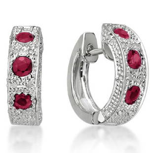 Natural Ruby & Diamond Earrings: 925 STERLING SILVER............Metal Weight by Gram:4.94Total Weight by Gram:5.13;GENUINE DIAMOND...........Quantity:28Cut:ROUND CUTCarat:0.160;Clarity:SI1-I2Color:G-IGENUINE RUBYQuantity:6Cut:ROUND