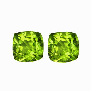 Natural Peridot Pair 3.61 cts - VVS: Natural Peridot Pair 3.61 cts - VVS quality; Size:7.05 x 7.03 x 4.71 MM; 100% earth mined..from Pakistan.completely free from any treatment; top luster fire
