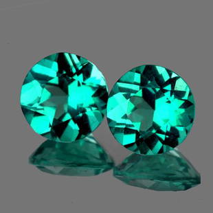 Natural Paraiba Green Blue Apatite Pair 3.42 Cts - VVS: Natural Apatite..... WEIGHT : 3.42 cts; SHAPE : Round; SIZE ( L x W x D ) : 8.00 mm QUANTITY : 2 pieces(Perfectly Match Pair) COLOR : Paraiba Green Blue AAA Color CLARITY : VVS1 ORIGIN : Madagascar