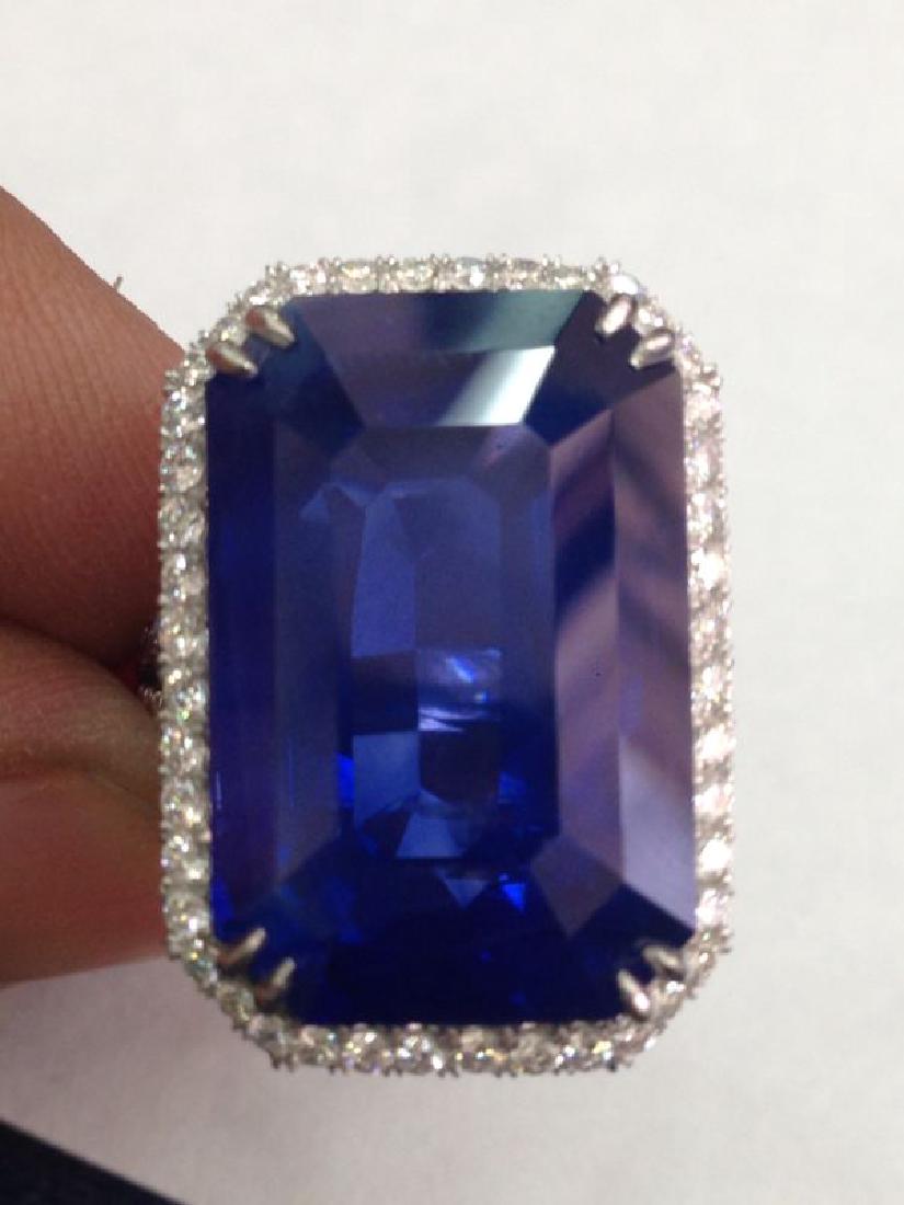 Natural Kashmir Sapphire 41.52 carat - GIA: Extremely rare to find such huge kahmir sapphire, 41.52 carats.. already set in a ring. certified by GIA. Christies auction sold 19 carat kashmir sapphire for 3.5 million dollars and we are asking 4 m