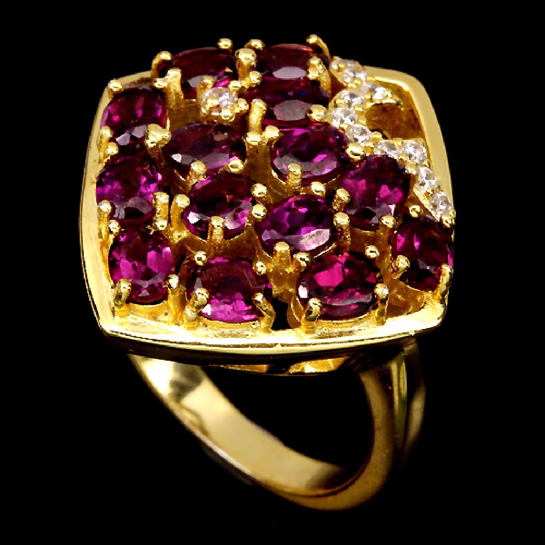 NATURAL PINK RASPBERRY RHODOLITE GARNET RING (1 of 1)