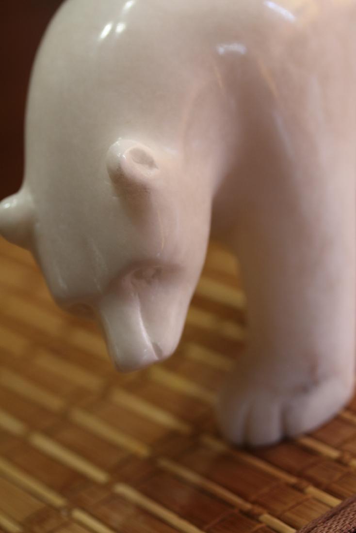 Inuit Waling Bear: Hand Carved Inuit Waling Bear...........9 inch......White Alabaster Stone.