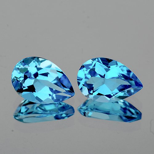 Natural  Sky Blue Topaz Pair 10 x 7 MM - VVS (1 of 1)