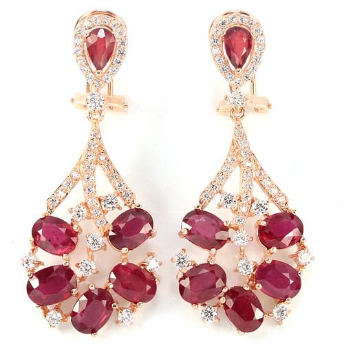 Natural Oval Red Ruby 50 Carats Earrings (1 of 1)