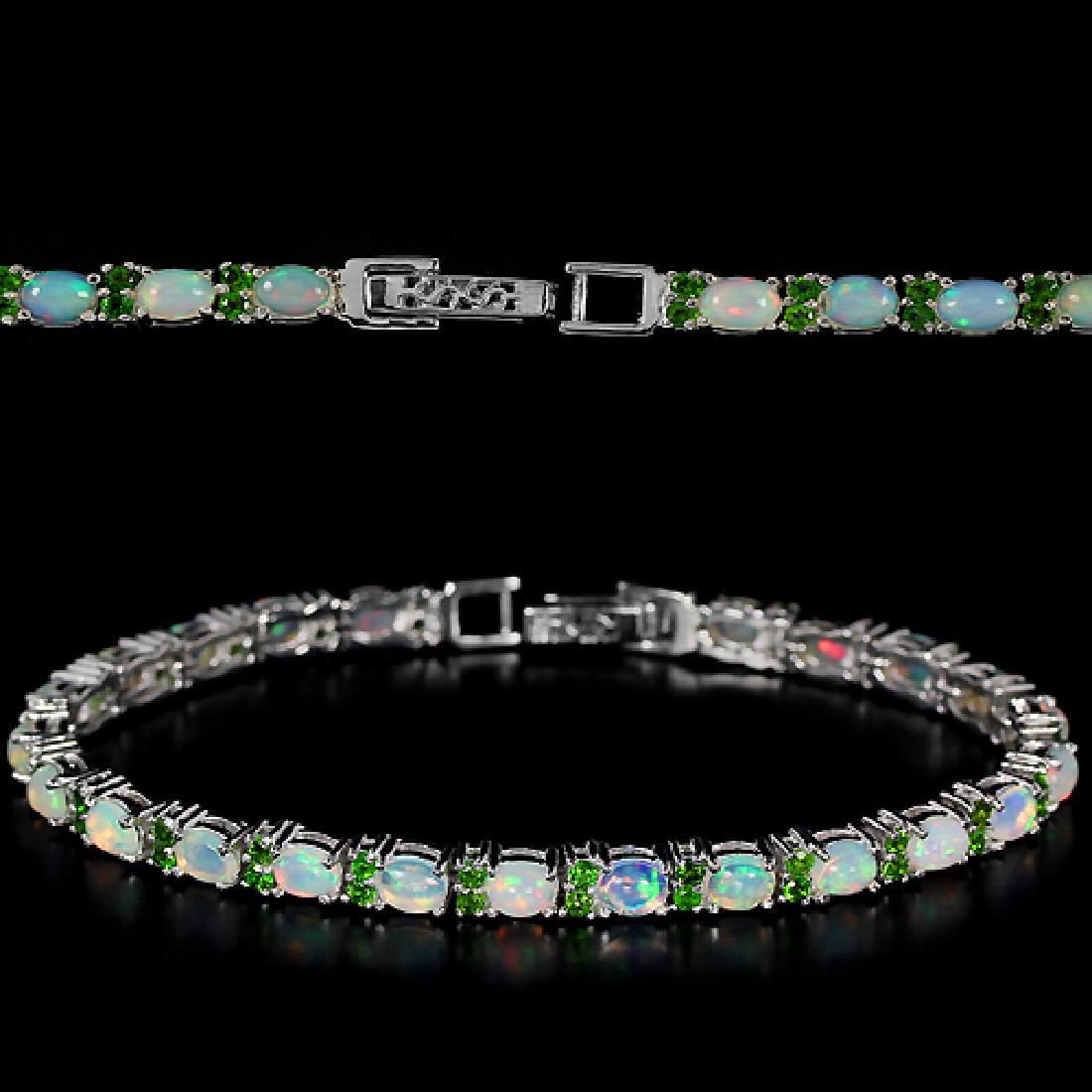 Natural Opal & Chrome Diopside Bracelet (1 of 1)
