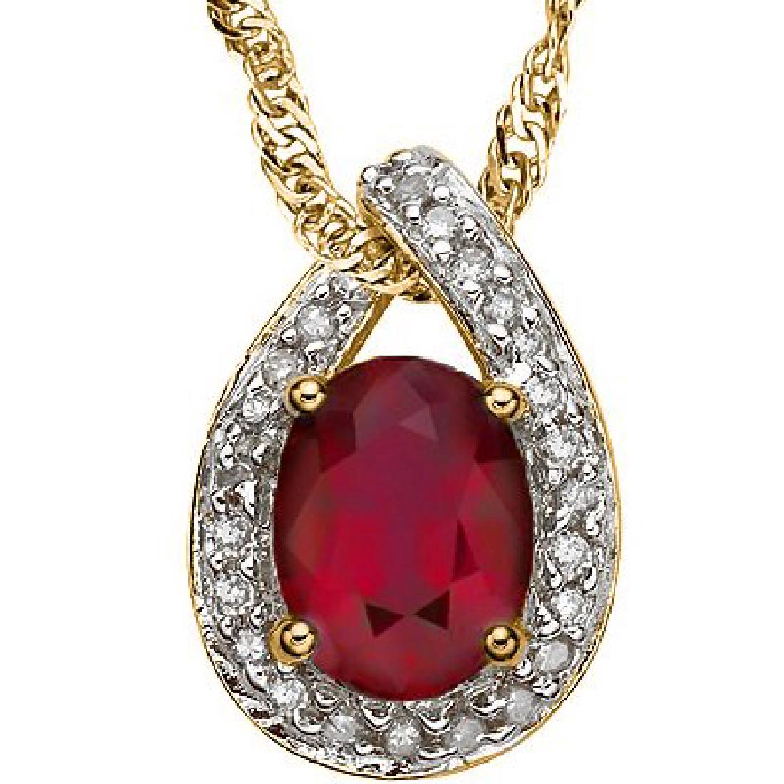 Genuine Ruby & Diamond Pendant (1 of 1)