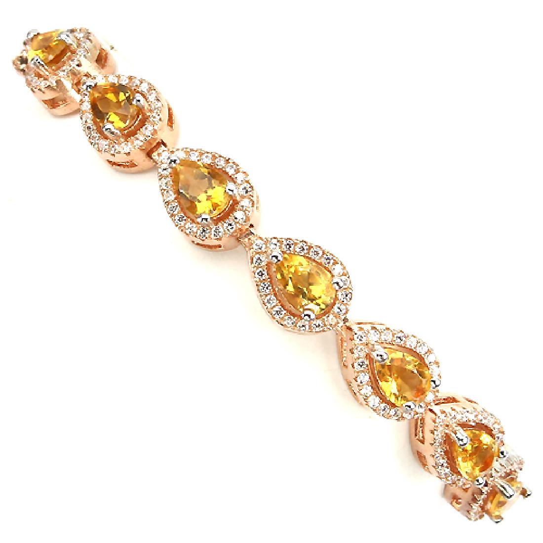 Natural Yellow Citrine & CZ Bracelet (1 of 2)