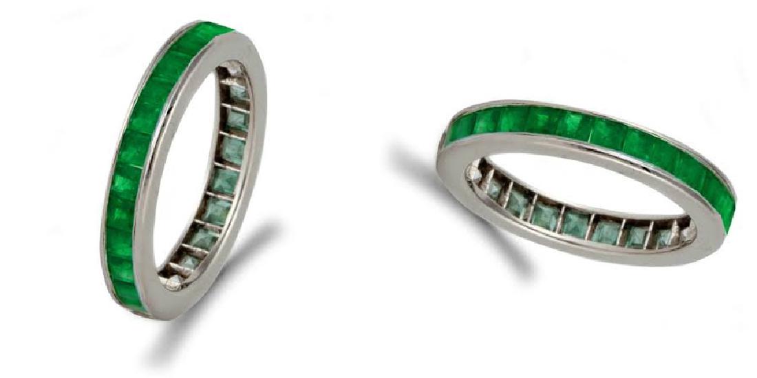 Natural Emerald & Solid Gold Eternity Band (1 of 1)