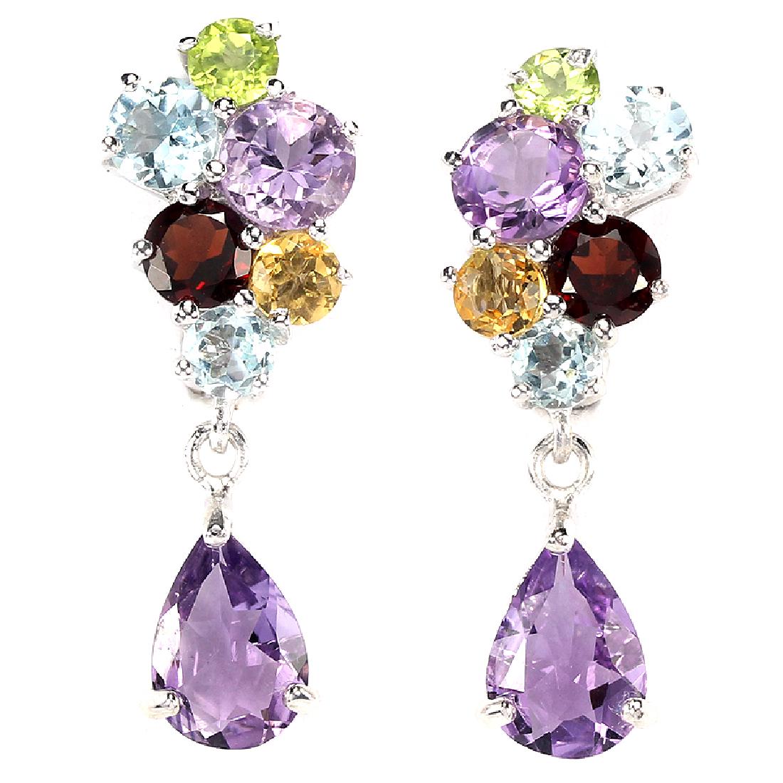 Natural Multi Gemstone EarRing (1 of 1)