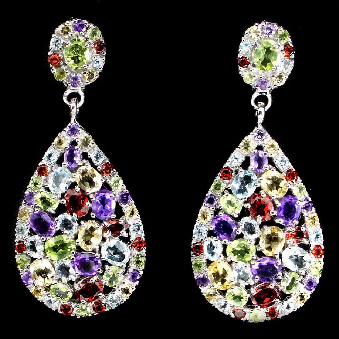 Natural Multi Gemstone 84 Cts EarRings (1 of 1)