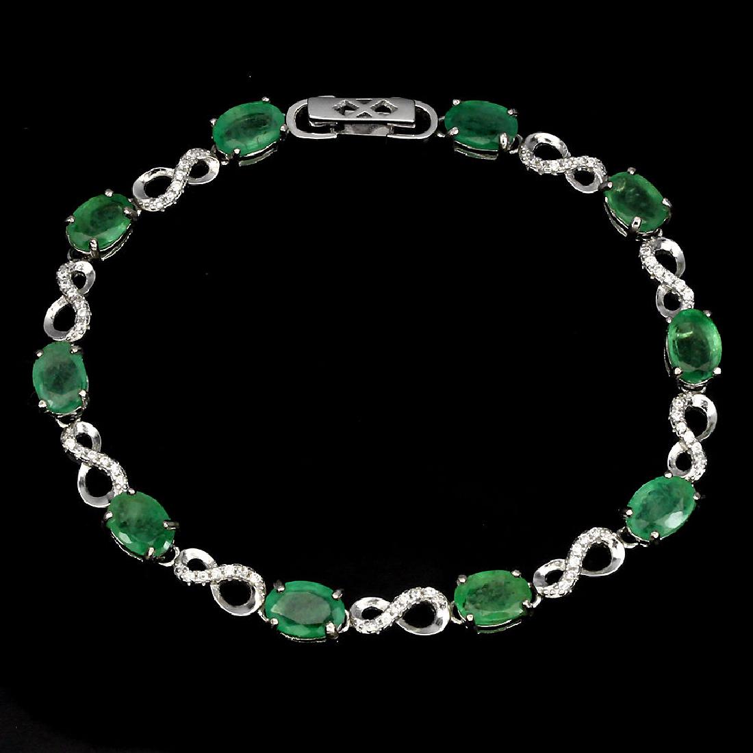 Natural Oval Top Rich Green Emerald 39 Cts Bracelet (1 of 1)