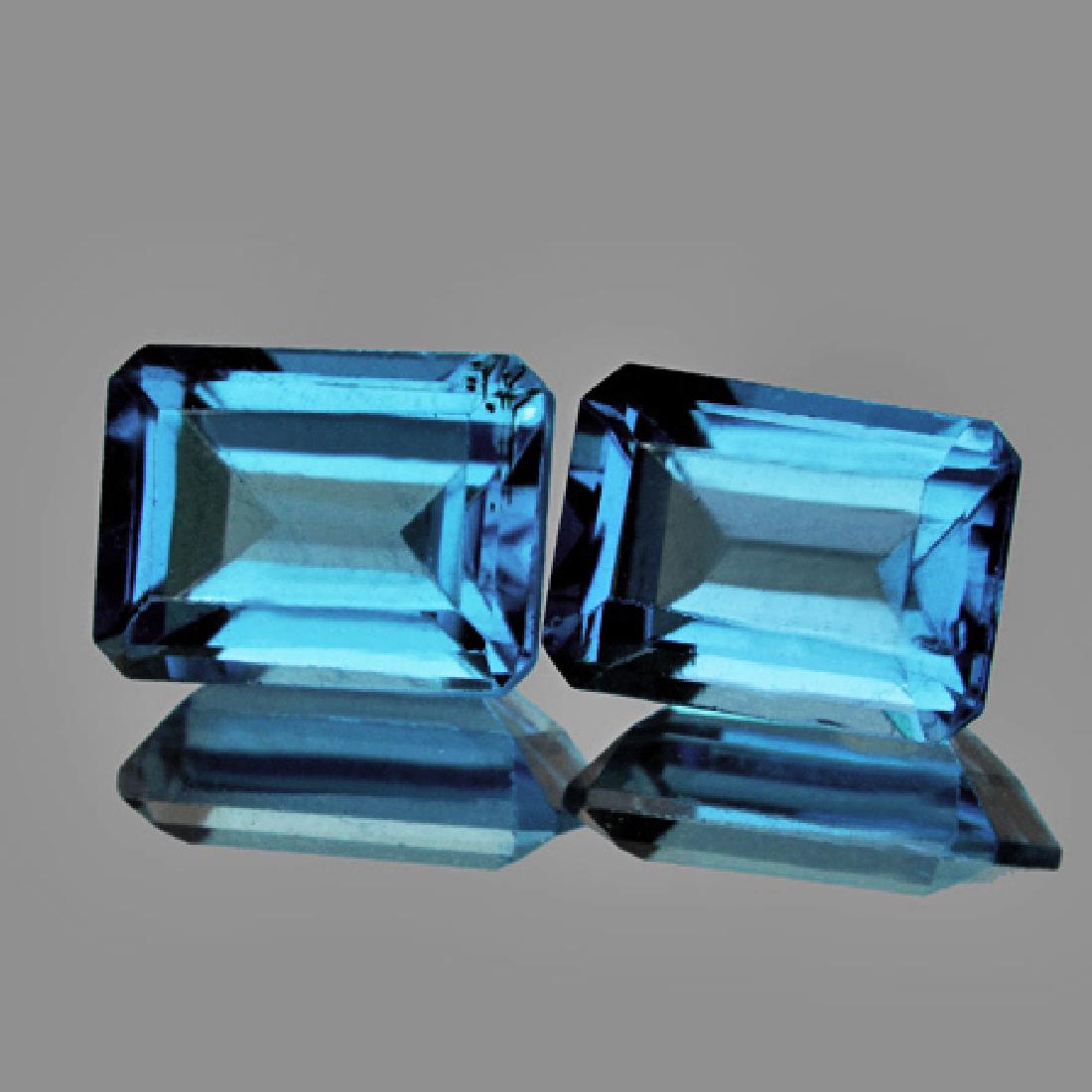 Santa Maria Blue Aquamarine 7 x 5 MM - VVS: Natural Aquamarine; SHAPE : Rectangle ; SIZE ( L x W x D ) : 7.00 x 5.00 mm; QUANTITY : 2 pieces ( Perfectly Matched Pair ) COLOR : Santa Maria Blue AAA Color; CLARITY : IF-VVS1; ORIGIN : Africa; HARD