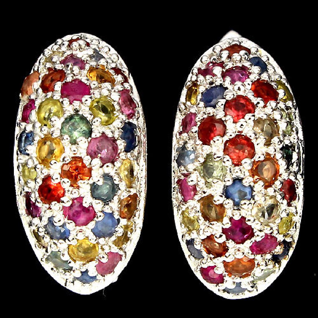 NATURAL FANCY COLORS SAPPHIRE EARRINGS (1 of 1)