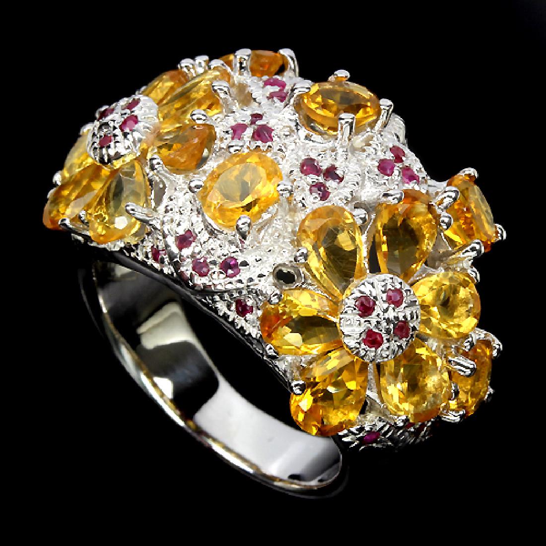 Natural Citrine & Ruby Ring (1 of 1)