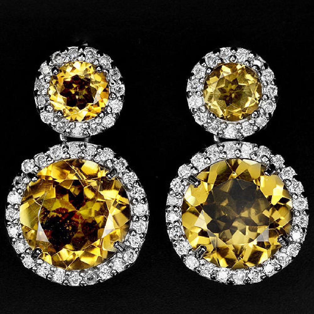 Natural Yellow Citrine 12 MM Earrings (1 of 1)