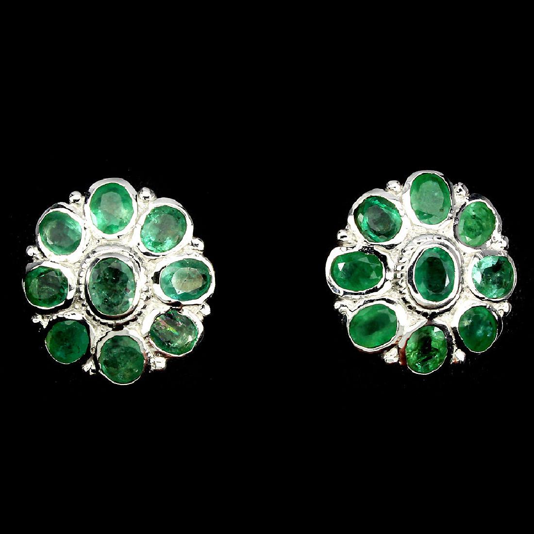 Natural Top Rich Green Emerald 40 Carats Earrings (1 of 1)