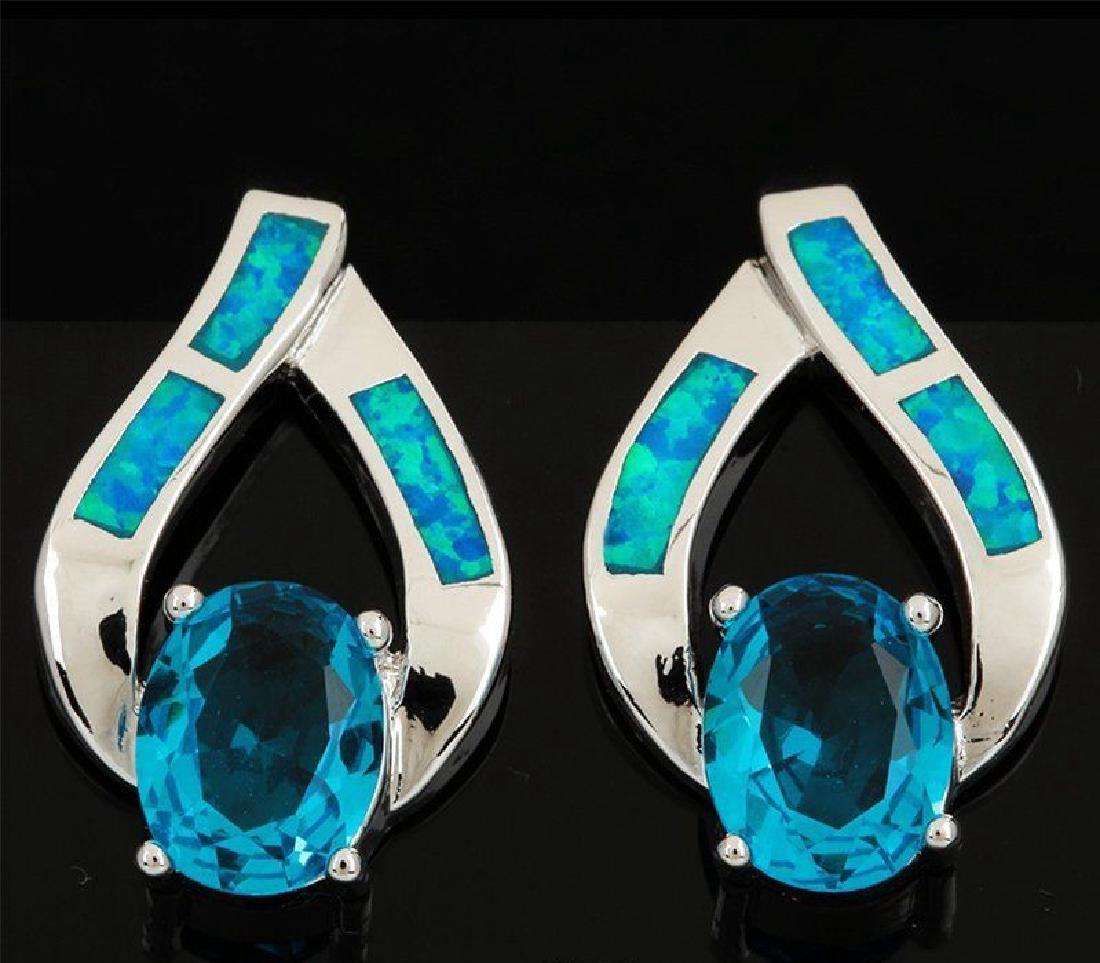 Stunning Fire Opal & Swiss Topaz Earring (1 of 1)