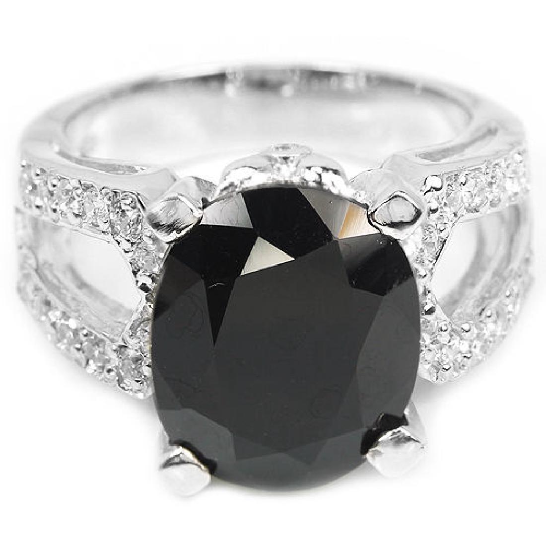 Natural Black Spinel 35 Carats Ring (1 of 1)