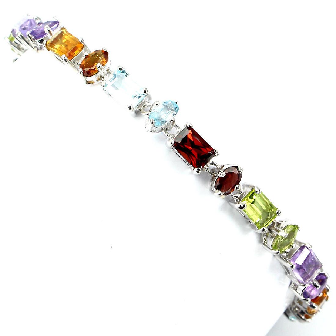 Natural Amethyst Citrine Garnet Peridot Topaz Bracelet (1 of 3)