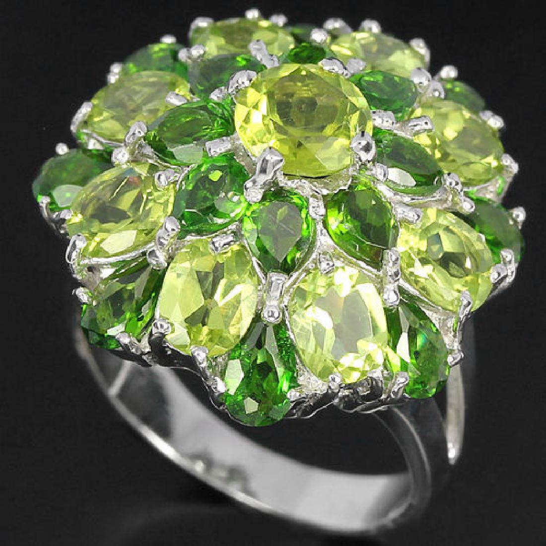 Natural Green Chrome Diopside & Peridot Ring (1 of 1)