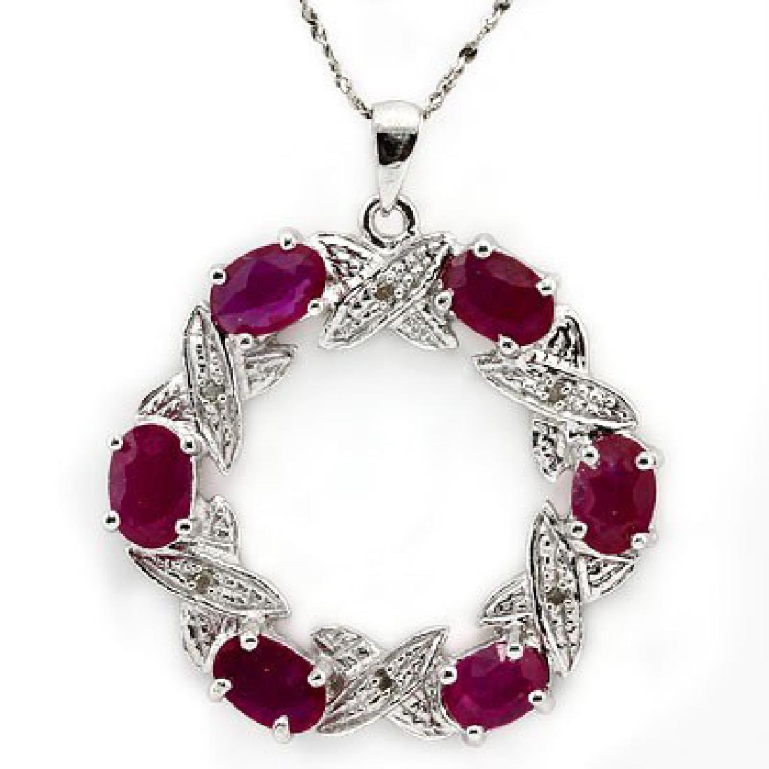 Genuine Ruby & Diamond 4.34 Carats Pendant (1 of 1)