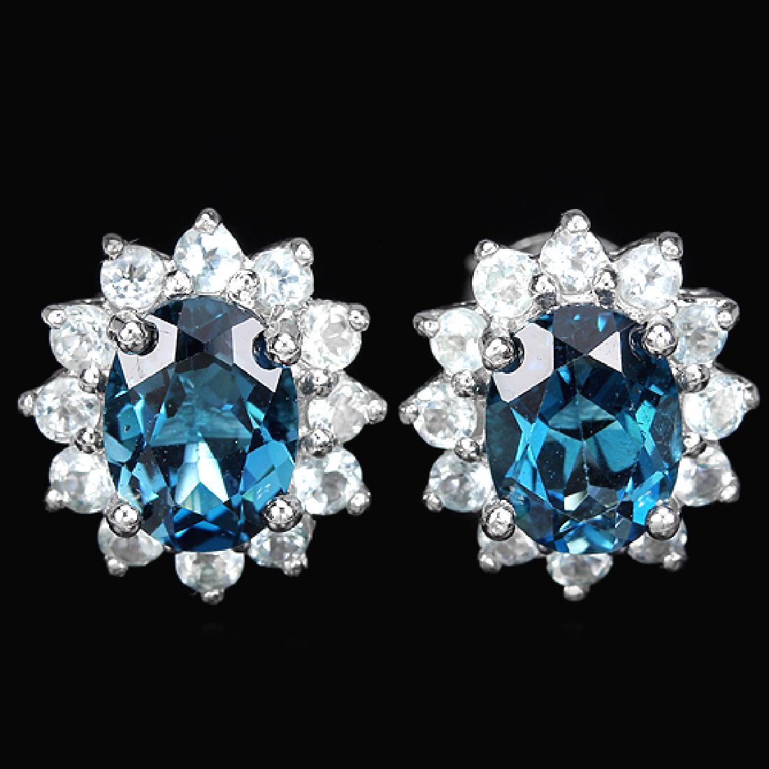 Natural Sky & London Blue Topaz Earrings (1 of 1)