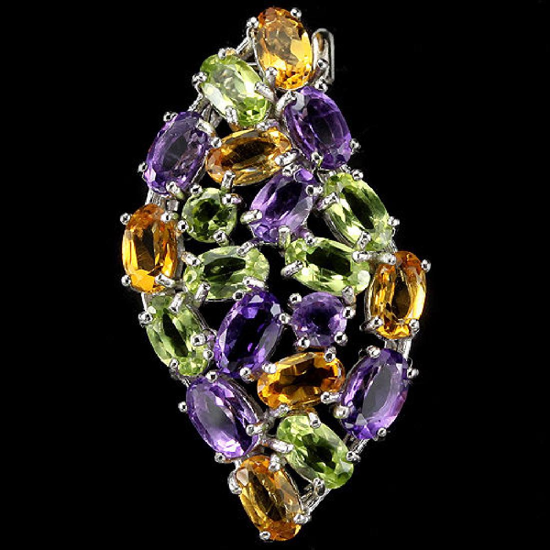 Natural Multi Gemstones Pendant (1 of 1)