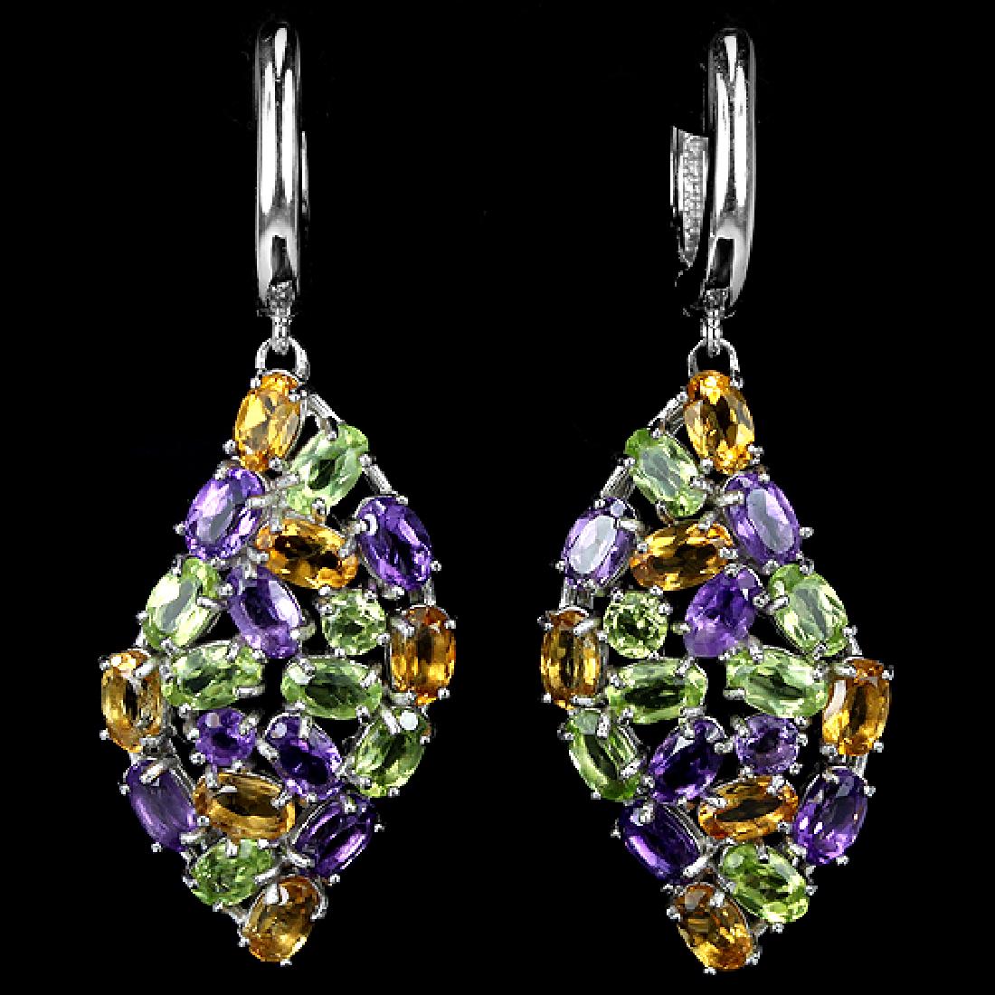 Natural Multi Gemstone Earrings (1 of 1)