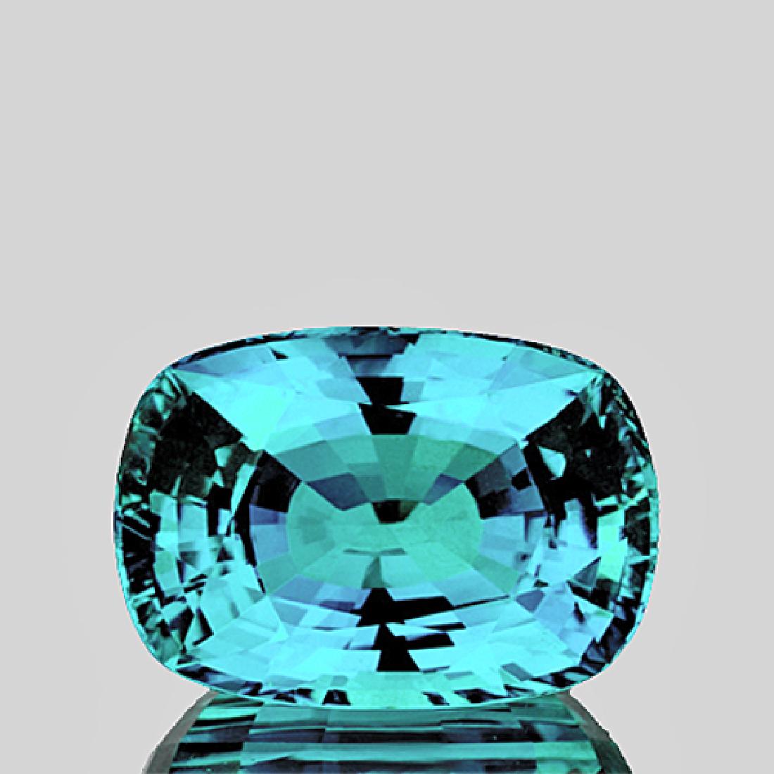 Natural Blue Zircon 2.60 Ct {Flawless-VVS1}: Natural Blue Zircon WEIGHT :2.60 cts; SHAPE : Cushion; SIZE ( L x W x D ) : 8.36 x 5.96 x 4.86 mm; QUANTITY : 1 pieces ; COLOR : Seafoam Blue; CLARITY : FLAWLESS-VVS (BEST QUALITY) ORIGIN : Cambodia; 