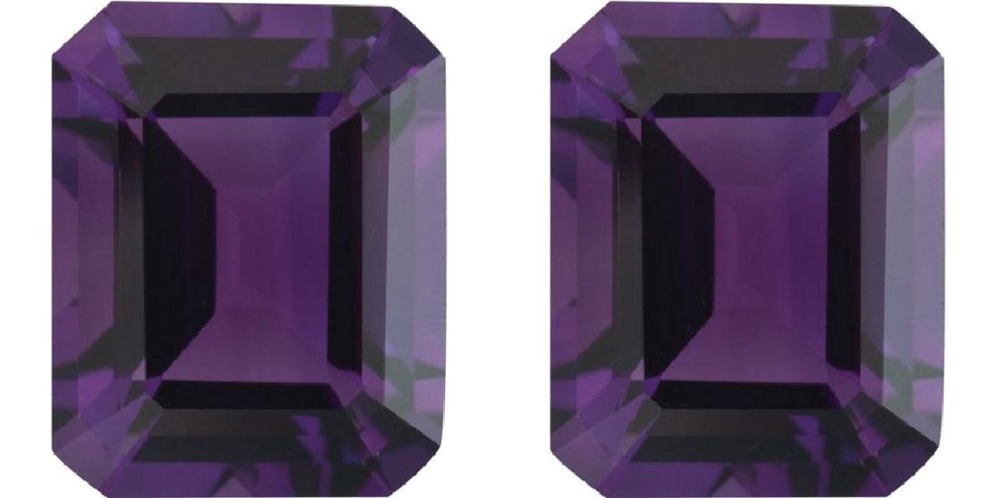 Natural Emerald Cut Amethyst Pair 20.01 Carats - VVS (1 of 1)