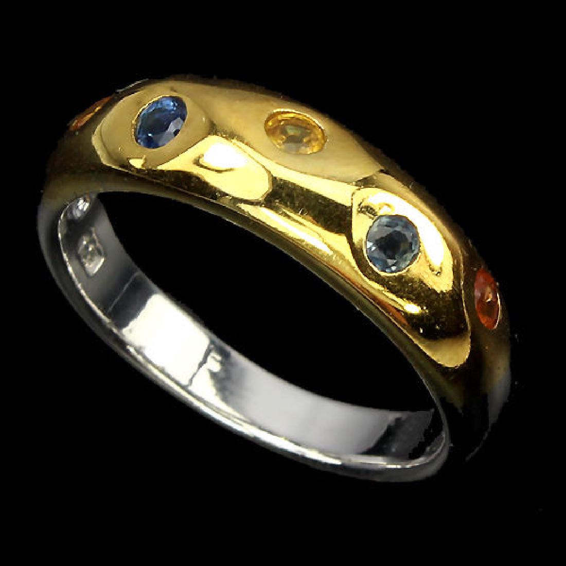 Natural Fancy Sapphire Two Tone Ring (1 of 1)