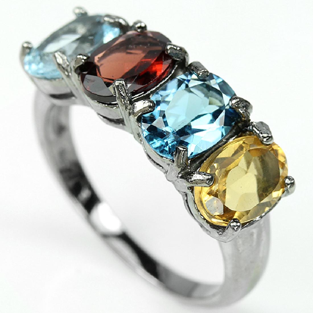 Natural Multi Gemstone Ring (1 of 1)