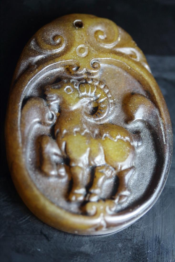 Old Chinese Jade Hand Carved Goat Pendant (1 of 1)