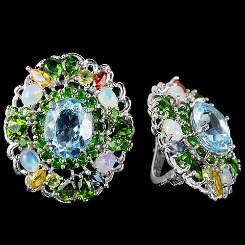 Natural Opal & Multi-Gemstone Earrings (1 of 1)