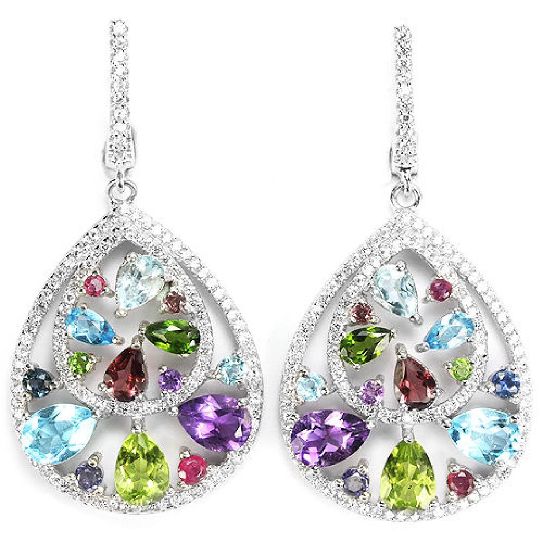 Natural Multi Gemstones Earrings (1 of 1)