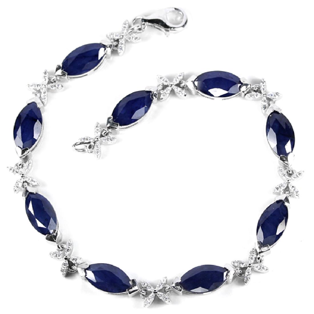 Natural Marquise Blue Sapphire Bracelet (1 of 3)