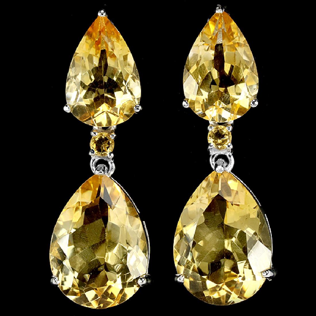 NATURAL  ORANGISH YELLOW CITRINE Earrings (1 of 1)