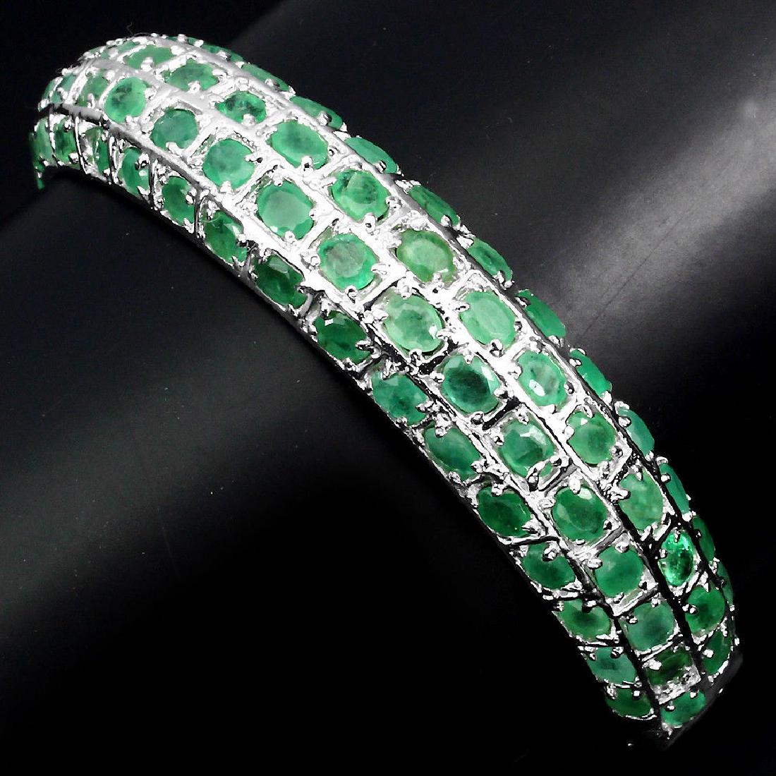 Natural  Rich Green Emerald 122 Carats Bangle (1 of 3)