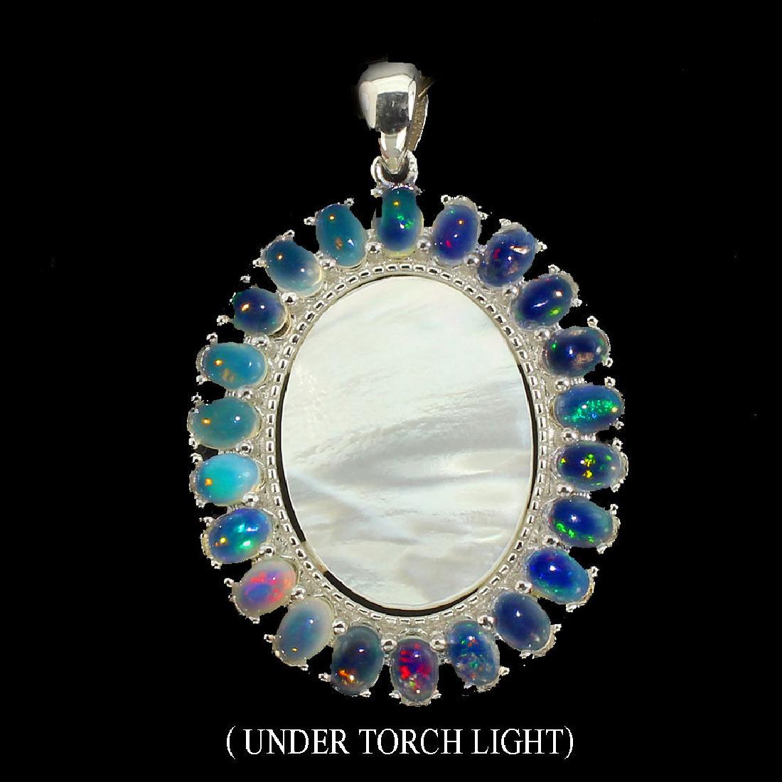 Natural Opal & Mother of Pearl 31.86 Ct Pendant (1 of 1)