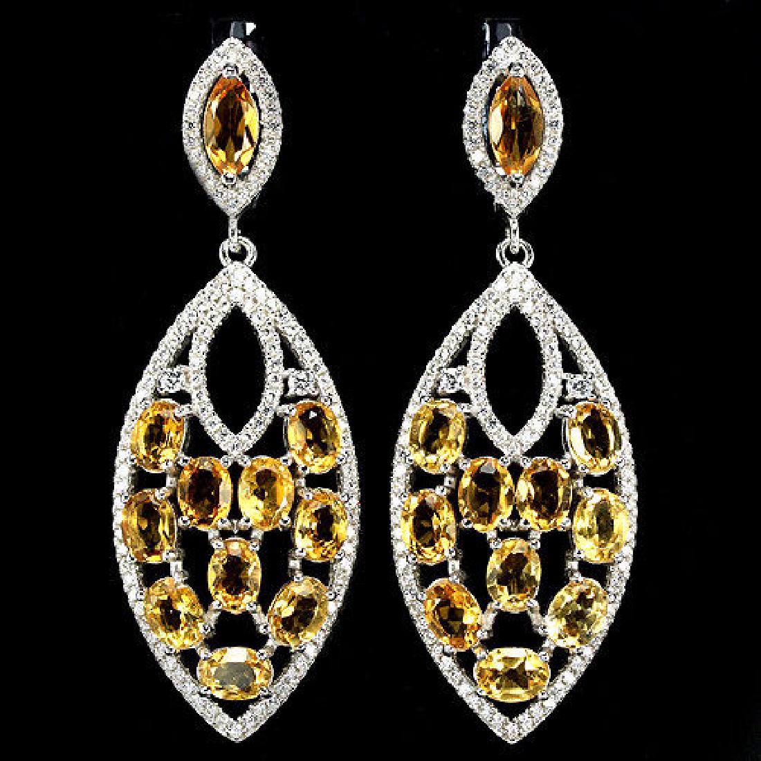 NATURAL ORANGISH YELLOW CITRINE Earrings (1 of 1)