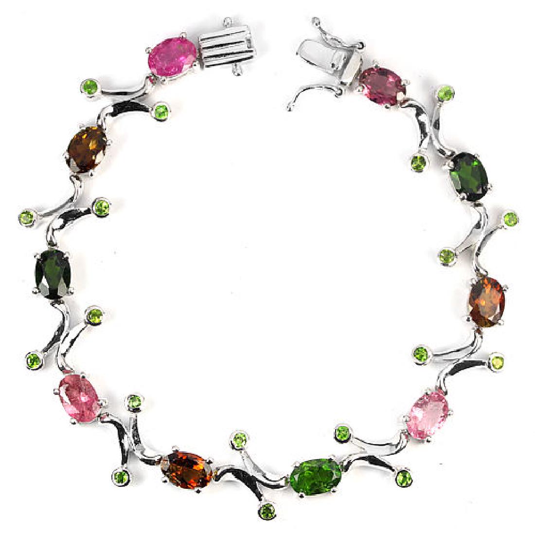 NATURAL FANCY TOURMALINE & TSAVORITE GARNET BRACELET (1 of 2)