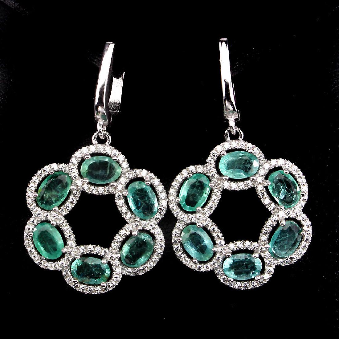 Natural Oval Green Emerald 49 Carats Earrings (1 of 1)