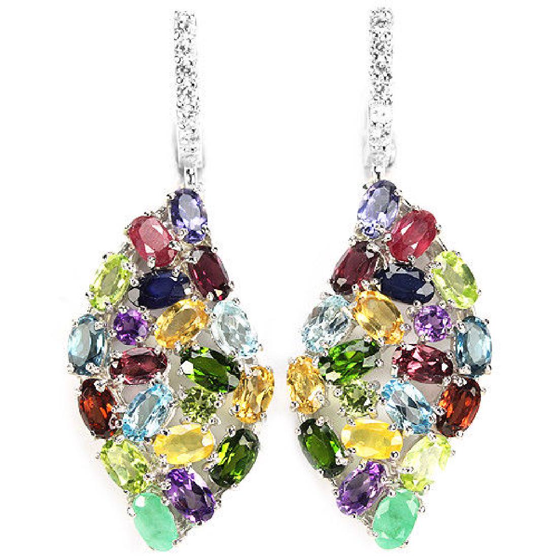 Natural EMERALD SAPPHIRE RUBY Earrings (1 of 1)