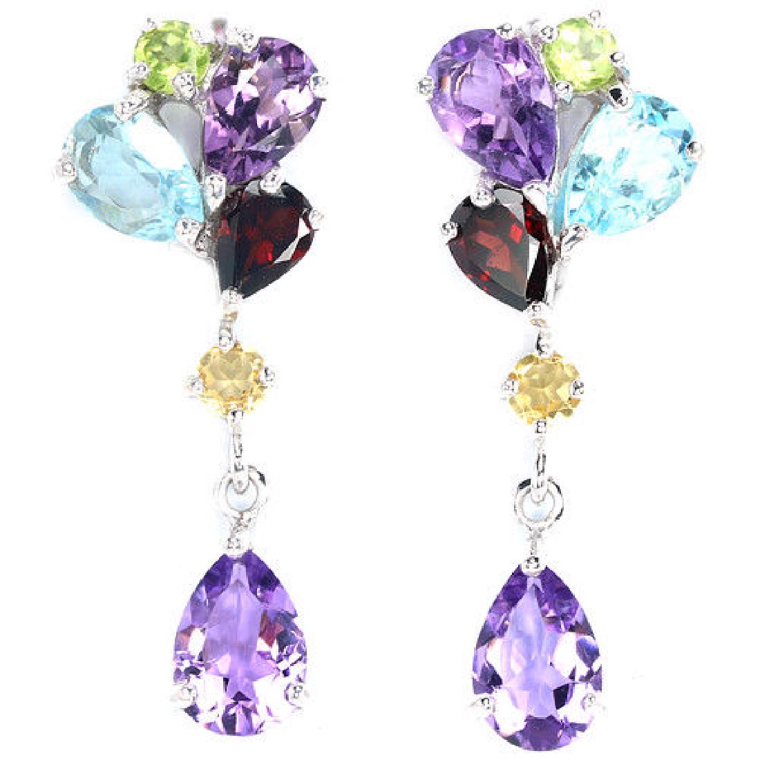 Natural Multi Gemstone Earrings (1 of 1)