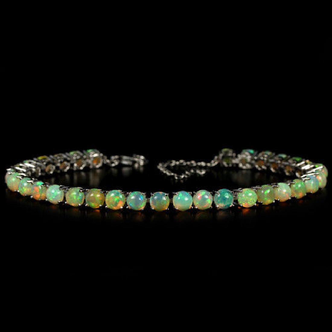 NATURAL AAA RAINBOW WHITE OPAL Bracelet (1 of 3)